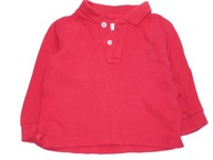 Z A R A czerwona bluzeczka koszulka POLO 74/80