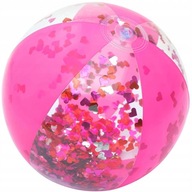 Piłka plażowa z brokatem różowa 41 cm na plażę różowa dmuchana Bestway