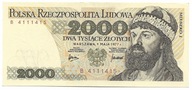 2000 Zł Mieszko I 1977r Seria B Stan/UNC-