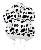 Veľké gumové balóniky Kravy bielo čierne záplaty 50 ks zvieratká zoo