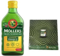 MOLLER'S GOLD TRAN NORWESKI Cytrynowy płyn 250 ml + GRATIS CHUSTECZKA