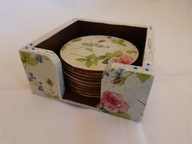 Podkładki pod kubek decoupage 9 cm komplet 10szt