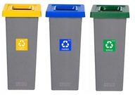 Kompaktowy zestaw 3 koszy 75l do segregacji śmieci