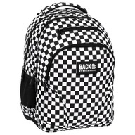 Plecak szkolny BackUp młodzieżowy krata czarno biały duży +plan lekcji