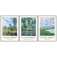 Zestaw 3 plakatów 70x50 Claude Monet reprodukcja malowany sztuka BOHO