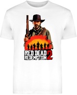 T-SHIRT MĘSKI RED DEAD REDEMPTION 2 DLA GRACZA KOSZULKA BIAŁA R-XS A494