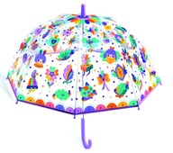 DJECO parasol przeciwdeszczowy transparentny dziecięcy - TĘCZA