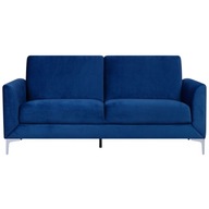 Sofa 3-osobowa welurowa niebieska FENES