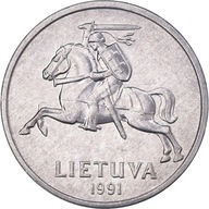 Moneta, Litwa, Centas, 1991, MS(60-62), Aluminium,
