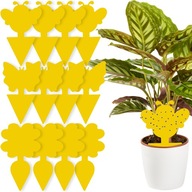 12 X SÁRGA RAGASZTÓS CSAPDA VIRÁGCSERÉP PILLANGÓ FÖLD LEVÉLTETVEK GYÜMÖLCSÖK CSOKORNYAKKENDŐK ROVAROK