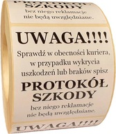 etykiety kurierskie wysyłkowe przesyłki nadruk protokół szkody nadzór kamer