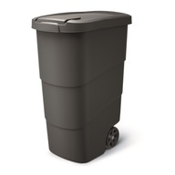 Záhradný kôš WHEELER 90 L - čierny recyklovaný