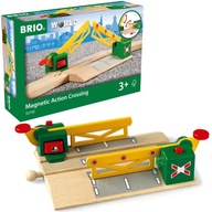 BRIO 33750 MAGNETICKÉ ŽELEZNIČNÉ PRIECESTIE SO ZÁVORAMI WORLD LANOVKA