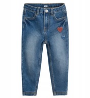 COOL CLUB Spodnie dziewczęce jeansowe cekinowe serca r. 128