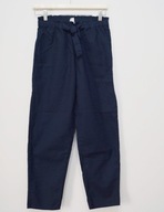 H&M spodnie z lnem bawełniane pull on 11-12 l 152 O173