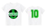 Koszulka Piłkarska dla Dziecka Piłka z imieniem+dowolny numer r. 134
