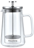 Sklenená kanvica na čaj 350ml French Press KLAUSBERG 7684