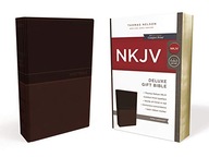 NKJV, Deluxe Gift Bible, Leathersoft, Tan, Red