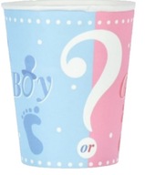 Kubeczki papierowe BOY or GIRL Baby Shower gender reveal 6 sztuk