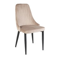 ZESTAW 2x Krzesło LOUIS welurowe beżowe 44x59x88 cm
