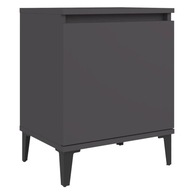 vidaXL Nočný stolík s kovovými nožičkami, sivý, 40x30x50 cm