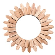 Dekoracyjne lustro ścienne Drewniane okrągłe lusterko do makijażu do domowego biura 50 cm B