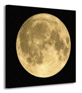 Złoty Świecący Księżyc Obraz na płótnie 40x40 cm