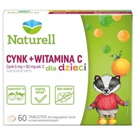 Naturell Zinok+Vitamín C žuvacie tablety 60 ks.