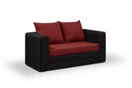 Sofa kanapa rozkładana 2 os BETA czerwono-czarna