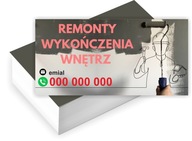 Wizytówki firmowe PROJEKT GRATIS 1000 sztuk REMONT WYKOŃCZENIA WNĘTRZ