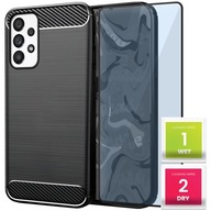 ETUI DO SAMSUNG GALAXY A53 5G | PANCERNE KARBON CASE CZARNE CASE + SZKŁO 9h