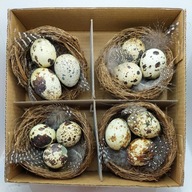 Ozdoba wielkanocna – jaja przepiórcze w gniazdkach