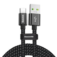 Kabel USB - USB typ C Baseus 1 m czarny oplot