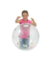 Detská lopta na cvičenie transparentná s guličkami Activity Ball Gymnic