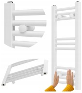FÜRDŐSZOBAI RADIÁTOR FEHÉR LÉTRA 30x70 cm RADIÁTOR SZERELÉS 180° BRENO