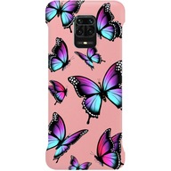 ETUI CASE MAT SILIKONOWE RÓŻOWE DO XIAOMI REDMI NOTE 9S W NIEBIESKIE MOTYLE