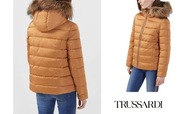 TRUSSARDI Jeans 38 M satyna biszkoptowa kurtka zim