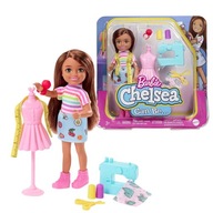 Barbie Chelsea zestaw Kariera Krawcowa Mattel HCK70 lalka akcesoria