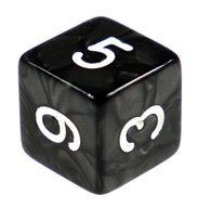 Kocka K6 Čierna Perla 6-nástenné kocky hry RPG hracia kosť perleťová KRÁSA