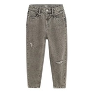 COOL CLUB Spodnie dziewczęce jeansowe szare mom fit r. 140