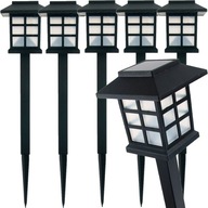 6x LAMPA SOLARNA LED LATARNIA OGRODOWA LATARENKA DOMEK CZUJNIK ZMIERZCHU