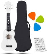 DREWNIANE UKULELE SOPRANOWE DLA DZIECI DO NAUKI 2 KOLORY + GRATIS AKCESORIA