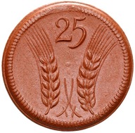 + Münsterberg - Ziębice - 25 Pfennig BD (1921) - BRĄZOWA CERAMIKA