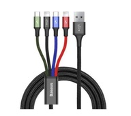 Kabel Przewód Baseus USB - microUSB / USB-C / 2x Lightning 1,2 metra Czarny