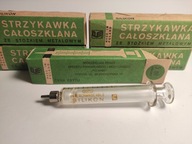 Strzykawka całoszklana 5ml ze stożkiem metalowym Polamed PRL szklana