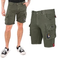 Šortky Alpha Industries Crew Short Patch 186209 142 Tmavoolivové 33