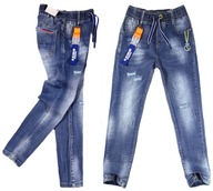 chłopięce SPODNIE jeans z gumką 937 FIVE 12Y blue