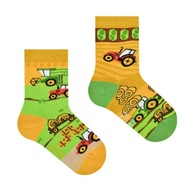 Farebné detské ponožky SPOXSOX Traktory Kids 31-35
