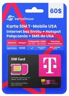 Karta SIM T-Mobile USA 60$ internet bez limitu +HS