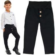Čierne elegantné chlapčenské slim nohavice s vyťahovacou gumou r 110
